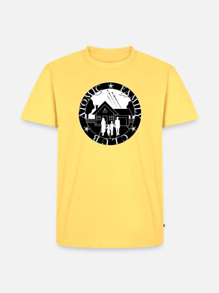 Familie im Kosmischen Haus - Männer Premium Bio T-Shirt - Pastellgelb