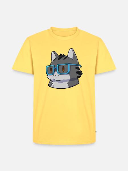  Mathe Katze Nerd - Männer Premium Bio T-Shirt - Pastellgelb