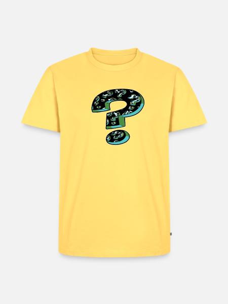 Fragezeichen 1 - Männer Premium Bio T-Shirt - Pastellgelb