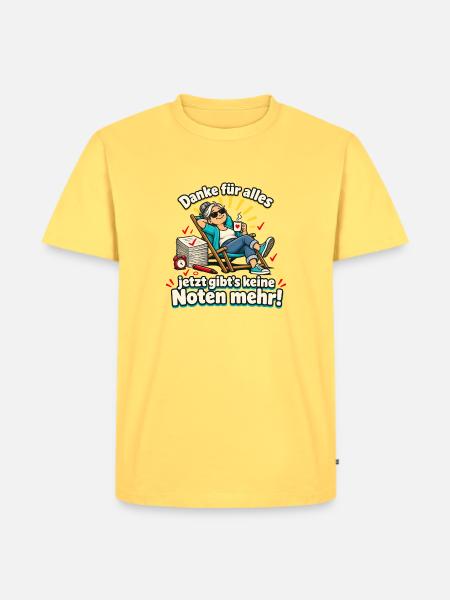 Lehrer Ruhestand Abschiedsgeschenk - Männer Premium Bio T-Shirt - Pastellgelb
