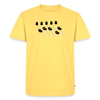 music mixer - Men's Premium Organic T-Shirt - sky yellow - Front - AI Model Male 185 dark (185cm)