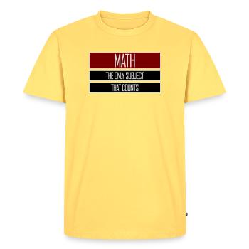 Math The Only Subject That Counts Nerd Mathe Logo - Men's Premium Organic T-Shirt - sky yellow - Front - AI Model Male 185 dark (185cm)