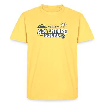 The Adventure Squad Motif - Men's Premium Organic T-Shirt - sky yellow - Front - AI Model Male 185 dark (185cm)