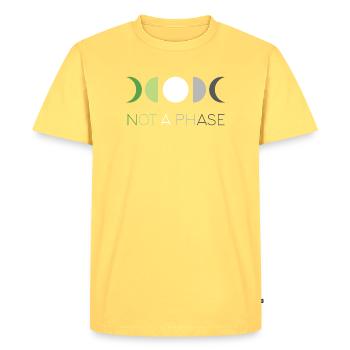 LGBTQ Pride Month - Not a Phase - Aromantic - Men's Premium Organic T-Shirt - sky yellow - Front - AI Model Male 185 dark (185cm)