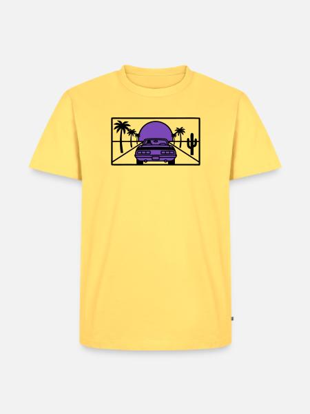 Night Driving Highway Graphic - Men's Premium Organic T-Shirt - sky yellow
