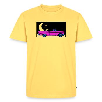 Retro 80s Convertible Graphic - Men's Premium Organic T-Shirt - sky yellow - Front - AI Model Male 185 dark (185cm)
