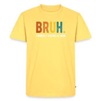 Bruh Formerly Known As Mom Retro Humor - Men's Premium Organic T-Shirt - sky yellow - Front - AI Model Male 185 dark (185cm)