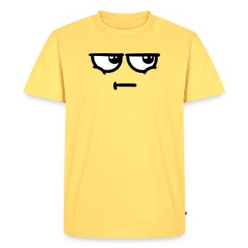 pas amusé - T-shirt Premium bio Homme - jaune pastel - Devant - AI Model Male 185 dark (185cm)