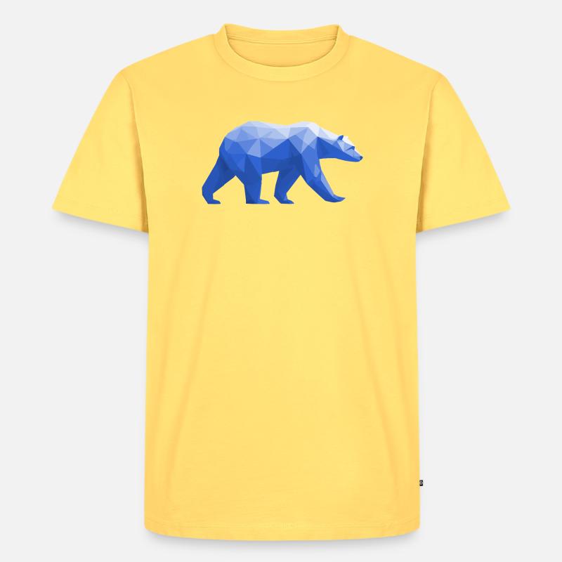 Polar Bär Polygon Eisbär Winter - Männer Premium Bio T-Shirt - Pastellgelb