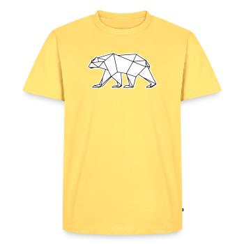 Polar Bear Polygon Polar Bear Icon - Men's Premium Organic T-Shirt - sky yellow - Front - AI Model Male 185 dark (185cm)