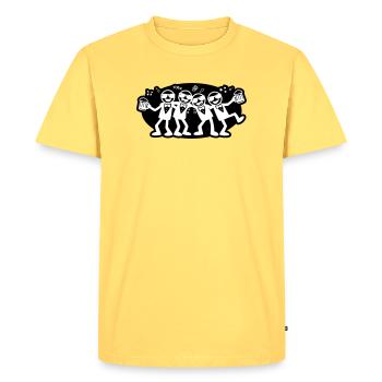 Bière du groupe d’amis du marié - T-shirt Premium bio Homme - jaune pastel - Devant - AI Model Male 185 dark (185cm)