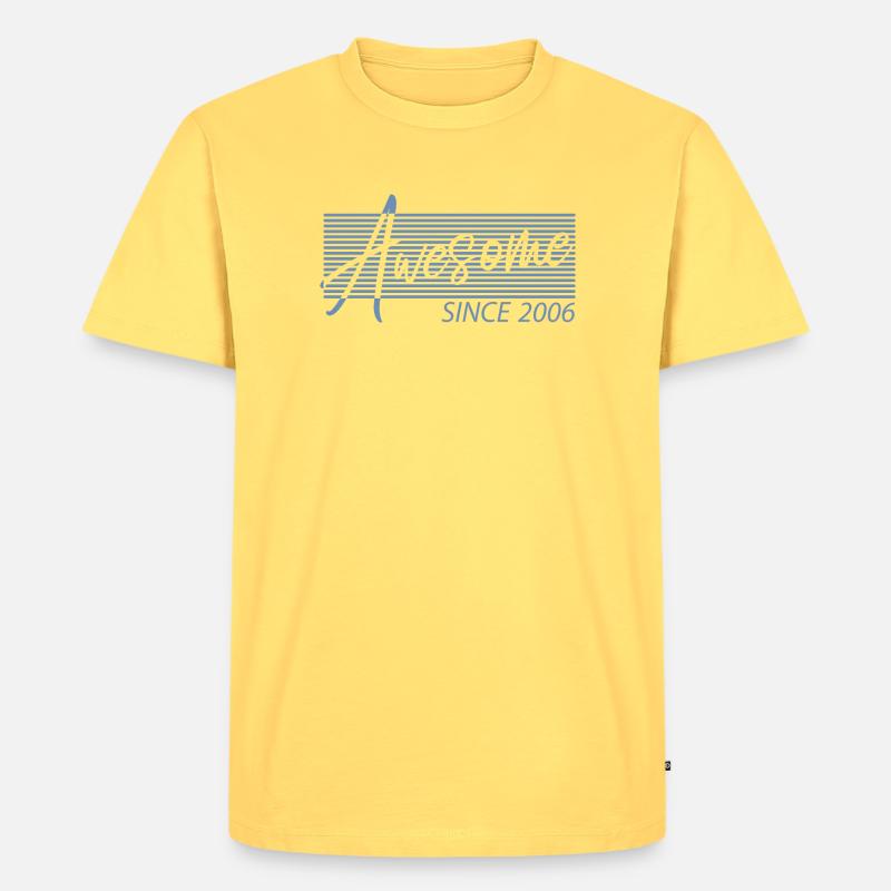 Awesome Since 2006 - Männer Premium Bio T-Shirt - Pastellgelb