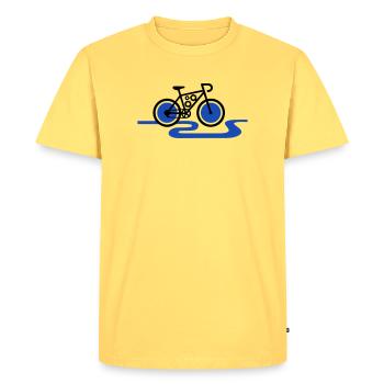 Moteur à engrenages moderne pour vélo électrique - T-shirt Premium bio Homme - jaune pastel - Devant - AI Model Male 185 dark (185cm)