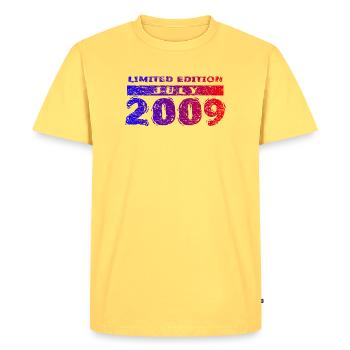 17th Birthday Limited Edition 07/2009 - Men's Premium Organic T-Shirt - sky yellow - Front - AI Model Male 185 dark (185cm)