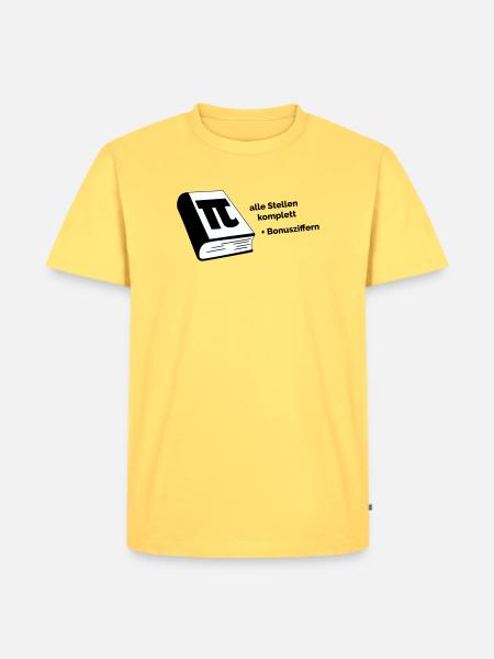 Pi komplett - Männer Premium Bio T-Shirt - Pastellgelb