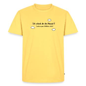 Je te donne le paradis - T-shirt Premium bio Homme - jaune pastel - Devant - AI Model Male 185 dark (185cm)