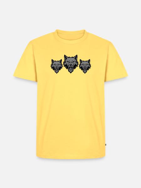 Wolf Team Pack - Men's Premium Organic T-Shirt - sky yellow
