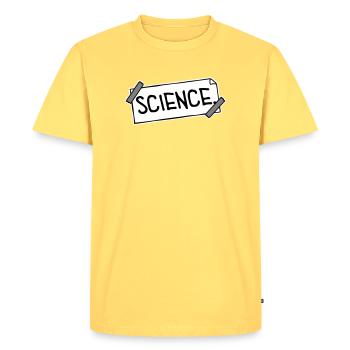 Science Science Statement Nerd Education Saying - Men's Premium Organic T-Shirt - sky yellow - Front - AI Model Male 185 dark (185cm)