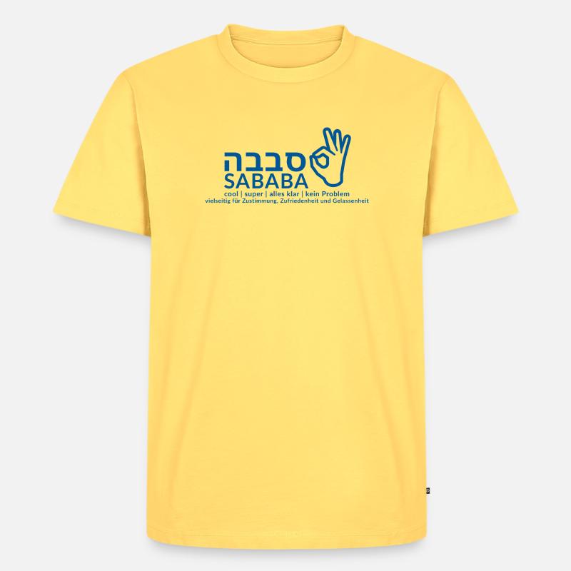 Sababa - Männer Premium Bio T-Shirt - Pastellgelb