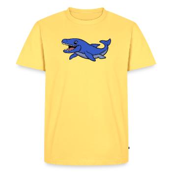 Dino - T-shirt Premium bio Homme - jaune pastel - Devant - AI Model Male 185 dark (185cm)