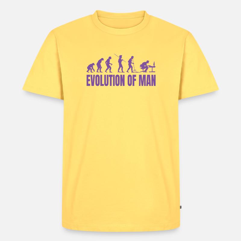 Programmeur Computer Freak Evolution Rétro - T-shirt Premium bio Homme - jaune pastel