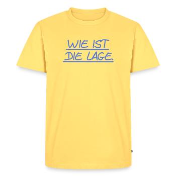 Quelle est la situation ? - T-shirt Premium bio Homme - jaune pastel - Devant - AI Model Male 185 dark (185cm)