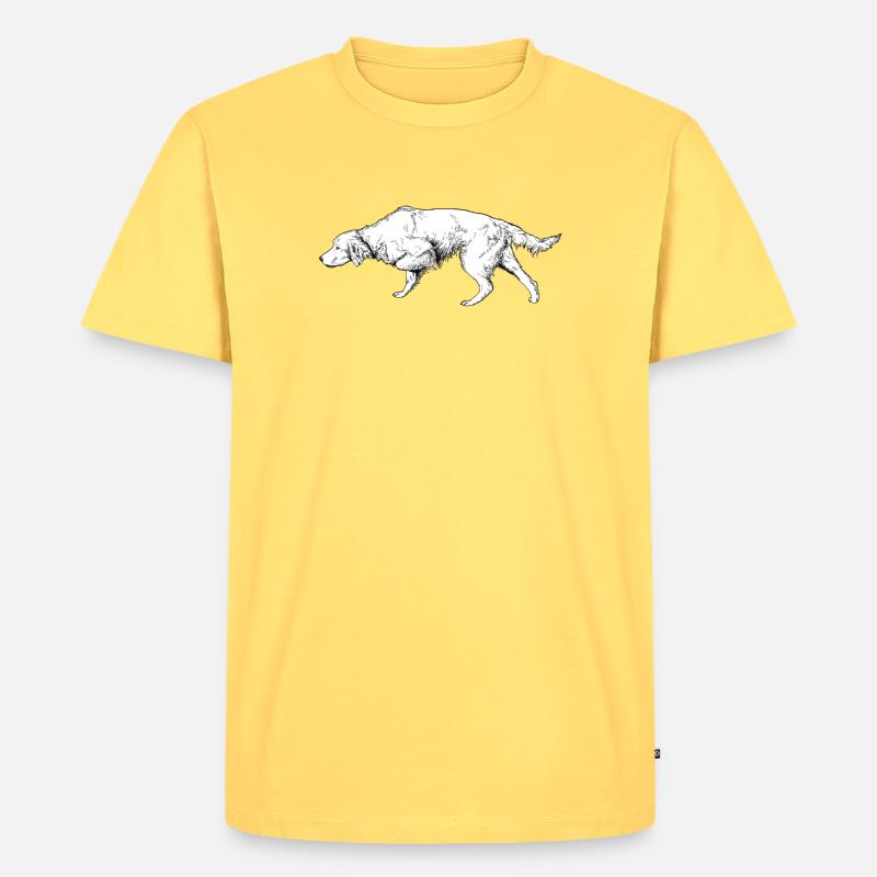 Setter vorstehend - Männer Premium Bio T-Shirt - Pastellgelb
