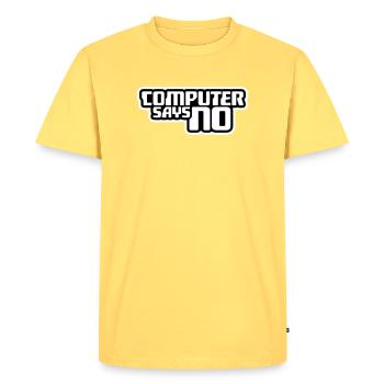 Computer Says No Funny Programmer Nerd Technique - Men's Premium Organic T-Shirt - sky yellow - Front - AI Model Male 185 dark (185cm)