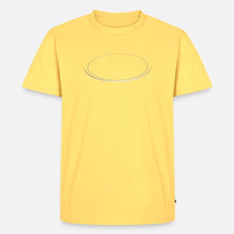 3D Saturnring metallic - Männer Premium Bio T-Shirt - Pastellgelb