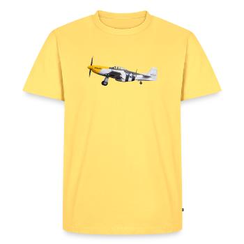 P-51 - Men's Premium Organic T-Shirt - sky yellow - Front - AI Model Male 185 dark (185cm)