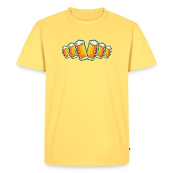 Beer Glass Beer Mug Beer - Men's Premium Organic T-Shirt - sky yellow - Front - AI Model Male 185 dark (185cm)