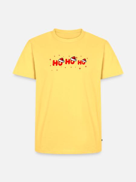 Ho Ho Ho Santa Lettering - Men's Premium Organic T-Shirt - sky yellow