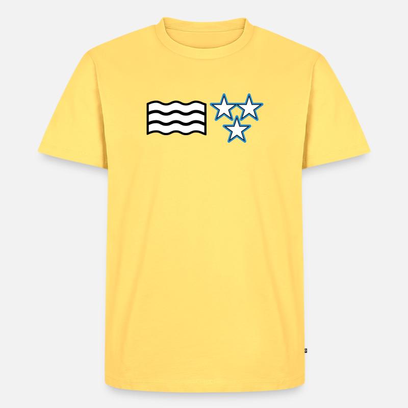 Flagge Aargau - Männer Premium Bio T-Shirt - Pastellgelb