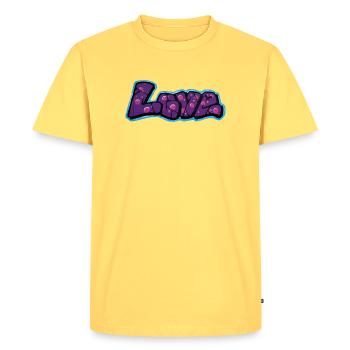 Love Graffiti Bubbelbuchstaben - T-shirt Premium bio Homme - jaune pastel - Devant - AI Model Male 185 dark (185cm)