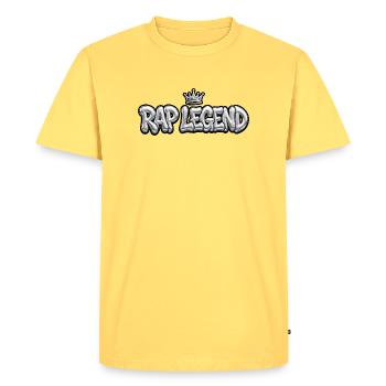 RAP LEGEND - Chrome 3D Bubble Style with Crown - Men's Premium Organic T-Shirt - sky yellow - Front - AI Model Male 185 dark (185cm)