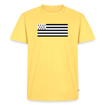 Drapeau Breton Bretagne - T-shirt Premium bio Homme - jaune pastel - Devant - AI Model Male 185 dark (185cm)