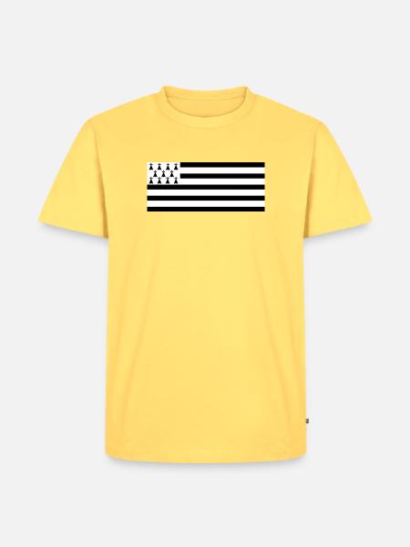 Brittany Breton Flag - Men's Premium Organic T-Shirt - sky yellow