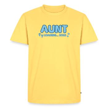 Aunt Loading 2026 - Men's Premium Organic T-Shirt - sky yellow - Front - AI Model Male 185 dark (185cm)