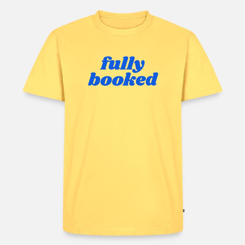 fully booked - Männer Premium Bio T-Shirt - Pastellgelb