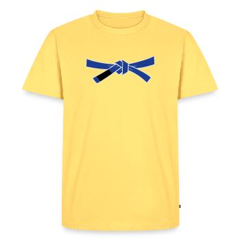 Bluebelt - Blue Belt - Men's Premium Organic T-Shirt - sky yellow - Front - AI Model Male 185 dark (185cm)