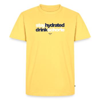 Restez hydraté, boissons spritzer - T-shirt Premium bio Homme - jaune pastel - Devant - AI Model Male 185 dark (185cm)