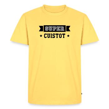 Super Cuistot - Cuisine - Cuisinier - T-shirt Premium bio Homme - jaune pastel - Devant - AI Model Male 185 dark (185cm)