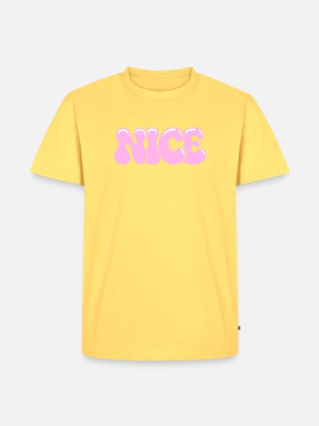 Schöne pastellrosa Bläschen - Männer Premium Bio T-Shirt - Pastellgelb
