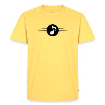 Music Note Symbol Line - Men's Premium Organic T-Shirt - sky yellow - Front - AI Model Male 185 dark (185cm)