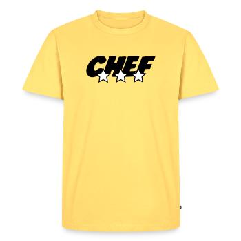 Chef - Cuisine - Cuisinier - T-shirt Premium bio Homme - jaune pastel - Devant - AI Model Male 185 dark (185cm)