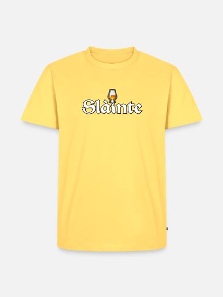 Sláinte Bierglas Design - Männer Premium Bio T-Shirt - Pastellgelb