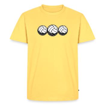 Volleyball Ball Team - Men's Premium Organic T-Shirt - sky yellow - Front - AI Model Male 185 dark (185cm)