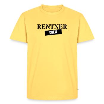 Retired Crew - Retirement Gift Team - Men's Premium Organic T-Shirt - sky yellow - Front - AI Model Male 185 dark (185cm)