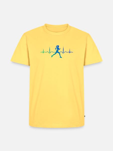Geschenkidee für eine Running mit Running - Männer Premium Bio T-Shirt - Pastellgelb