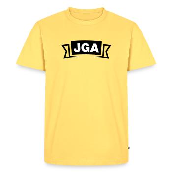 Bachelor Party Emblem / Logo - Men's Premium Organic T-Shirt - sky yellow - Front - AI Model Male 185 dark (185cm)
